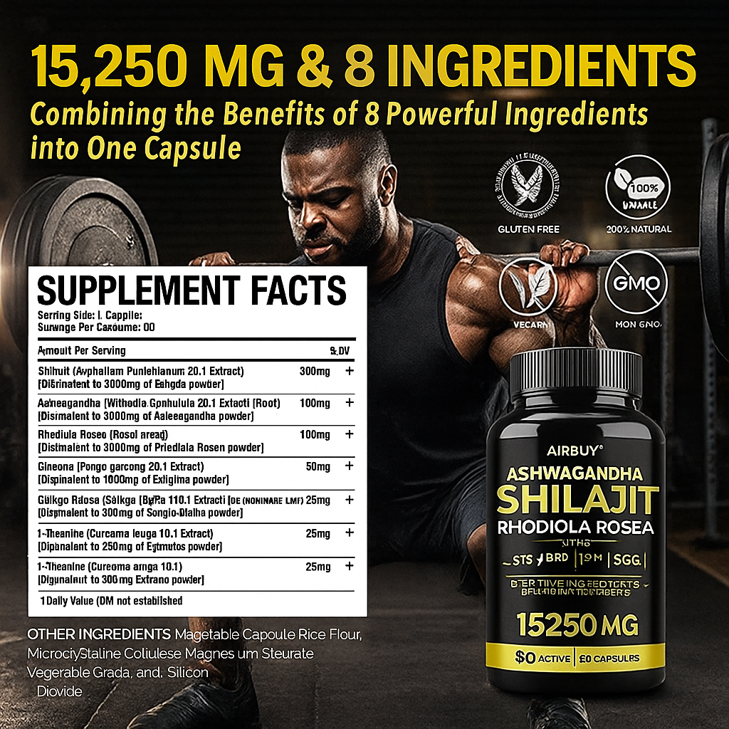 Evolve Shilajit capsules - Increase Muscle Mass, Improve Endurance, Energy Supplement