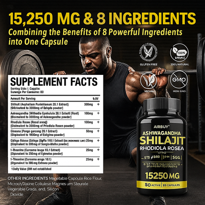 Evolve Shilajit capsules - Increase Muscle Mass, Improve Endurance, Energy Supplement